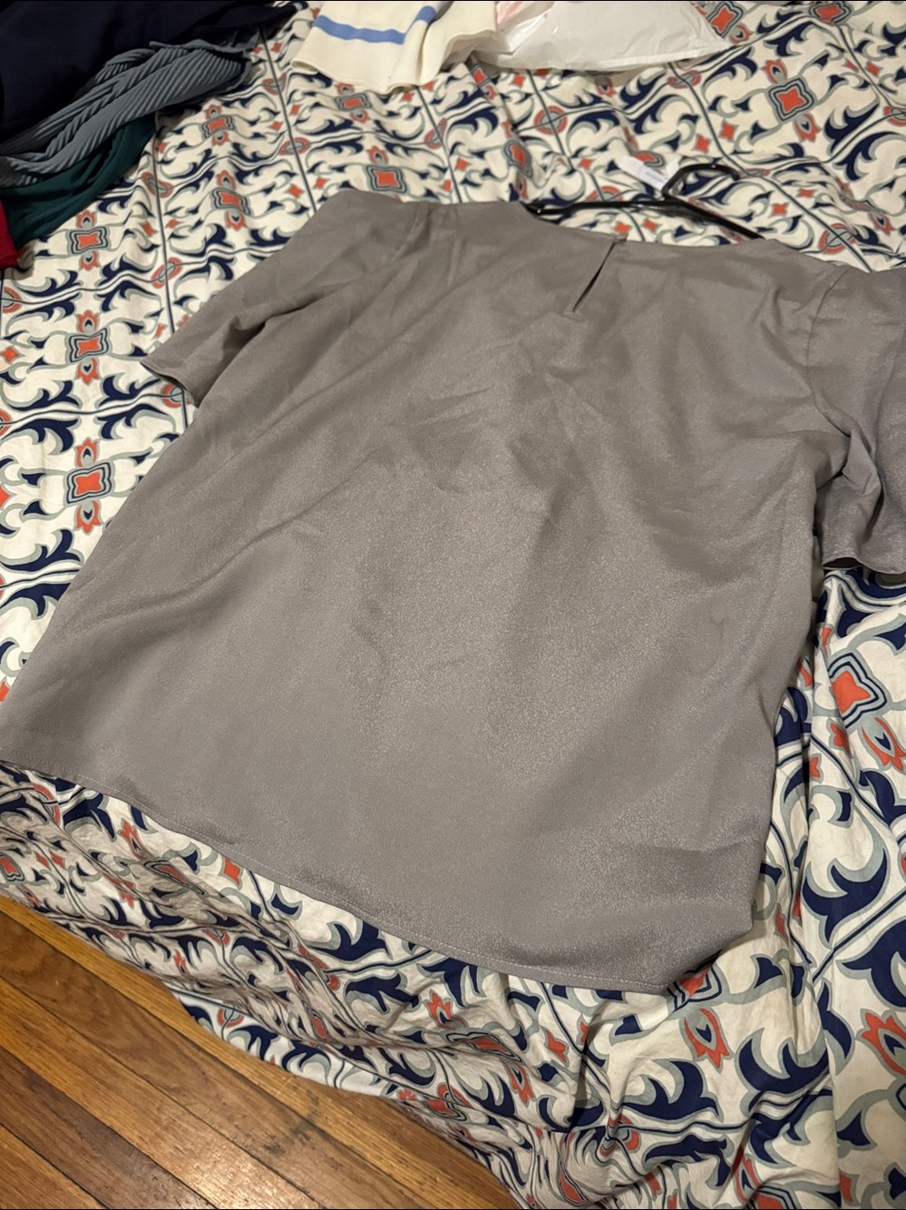 Calvin Klein Light Gray Puff Sleeve Blouse - Picture 5 of 7